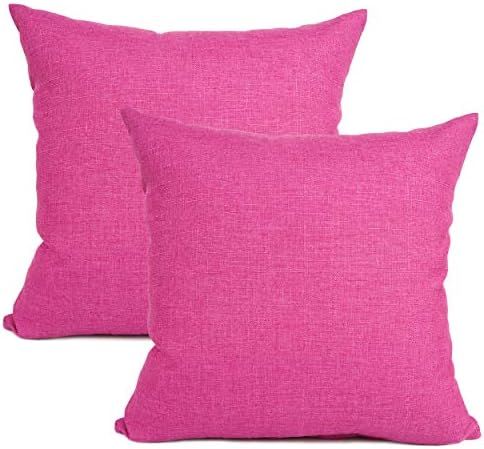 YOUR SMILE Pure Square Decorative Throw Pillows Case Cushion Covers Shell Cotton Linen Blend 18 X... | Amazon (US)