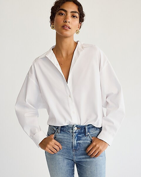 Poplin Boyfriend Portofino Shirt | Express