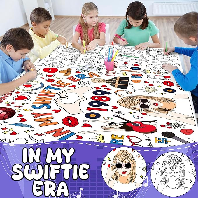 OHOME Taylor Giant Coloring Poster/Tablecloth - Taylor Birthday Decorations - 30 x 72 Inches Jumb... | Amazon (US)