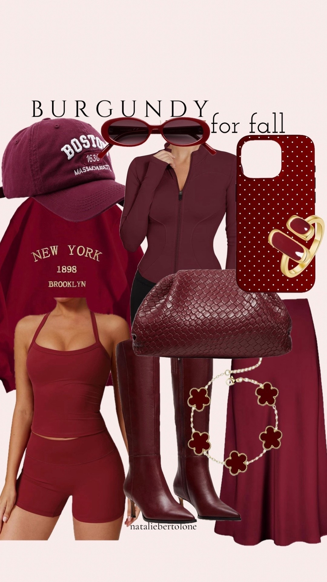 burgundy/wine red is super popular for the fall!! looks cute with cheetah print, striped. other animal prints.