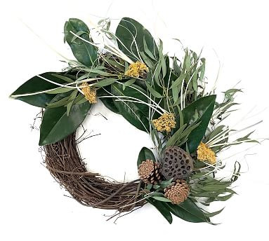 Fresh Fall Foliage Half Wreath | Pottery Barn (US)