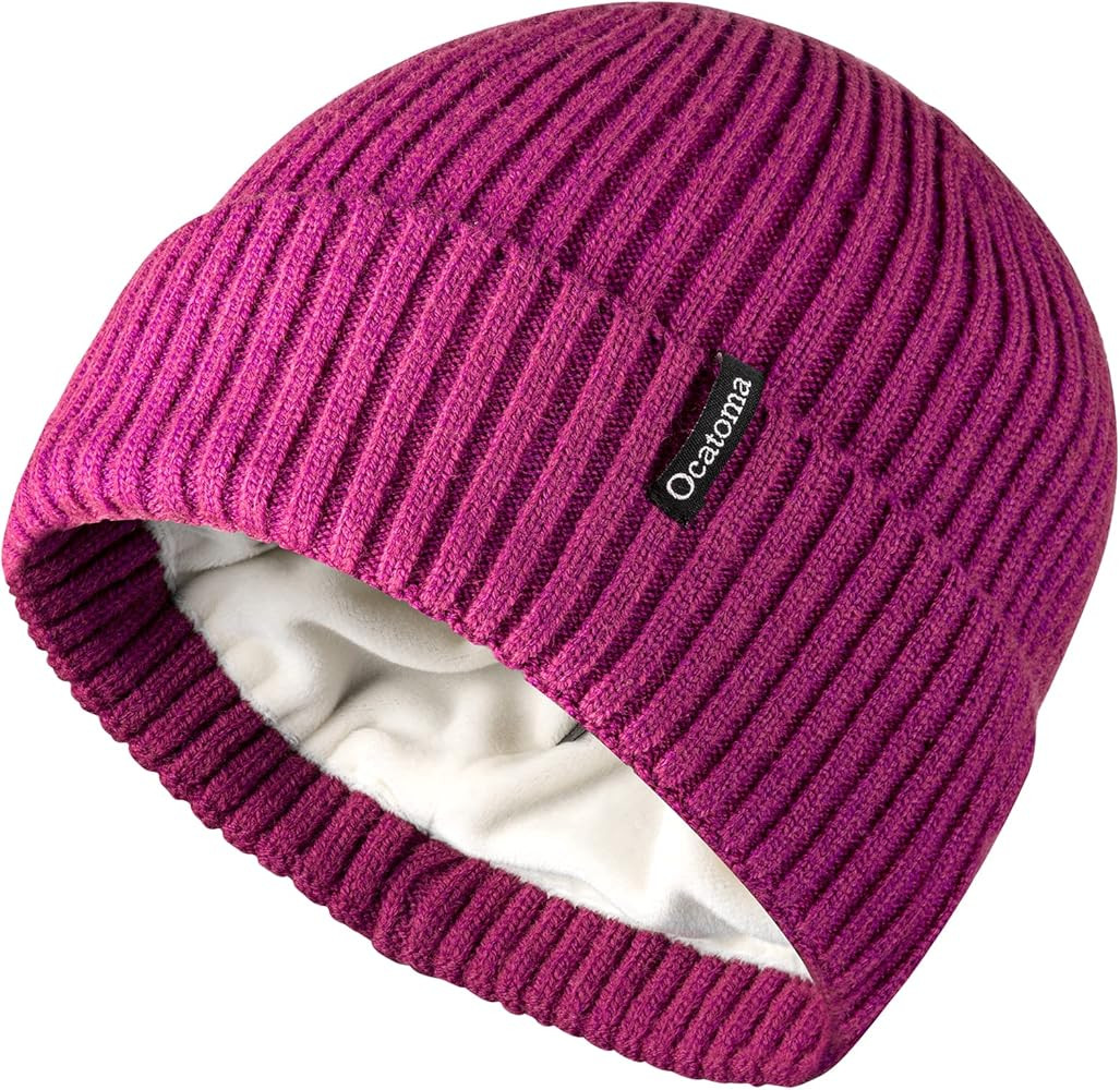 Ocatoma Beanie for Men Women Warm Winter Knit Cuffed Beanie Soft Warm Ski Hats Unisex | Amazon (US)