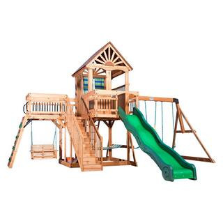 Backyard Discovery Caribbean All Cedar Swing Playset 1606029com - The Home Depot | The Home Depot