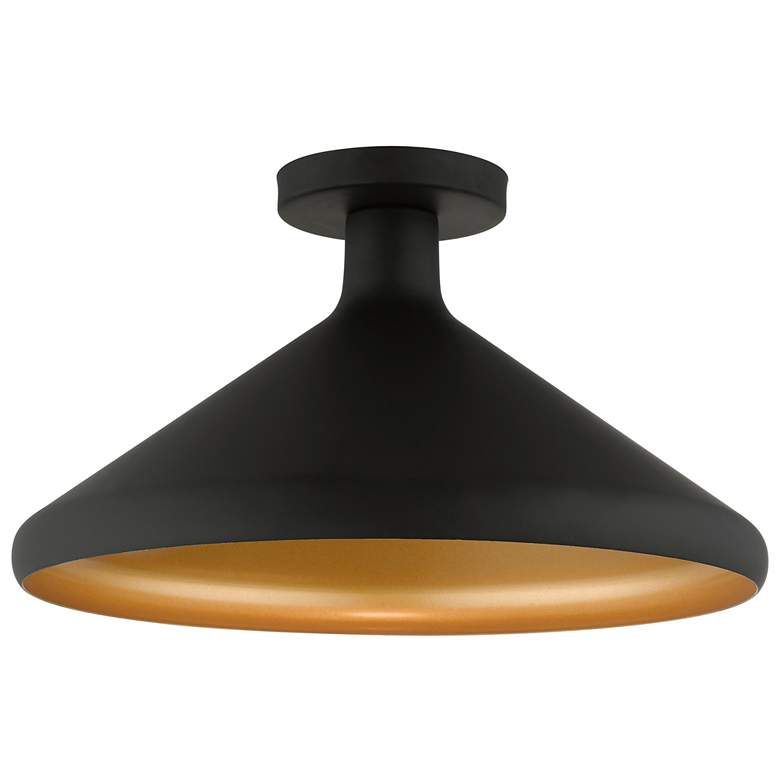 Geneva 1 Light Black Semi-Flush Mount - #677J2 | Lamps Plus | Lamps Plus