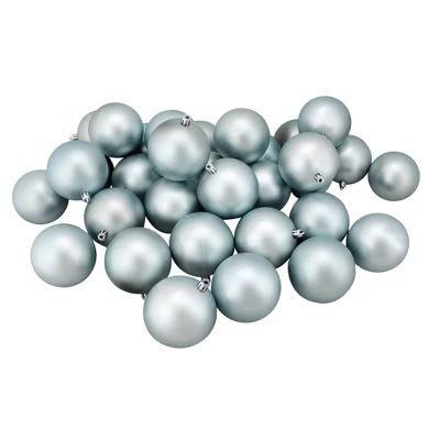 Northlight 32ct Mermaid Blue Matte Shatterproof Christmas Ball Ornaments 3.25" (80mm) | Target