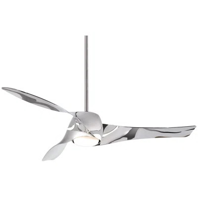 58" Artemis™ 3 Blade Ceiling Fan, Light Kit Included Minka Aire Finish: Liquid Nickel | Wayfair North America