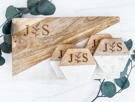 Personalized Marble Cheese Board Set Marble and Wood Cutting | Etsy | Etsy (US)