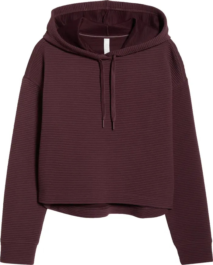 Zella Ottoman Cotton Blend Ribbed Hoodie | Nordstrom | Nordstrom