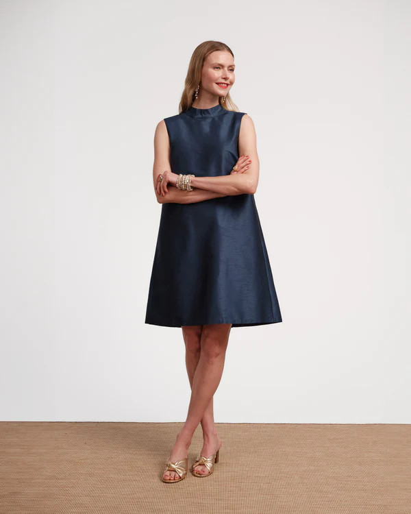 Sleeveless Diplomat Mini Dress - Navy | Frances Valentine