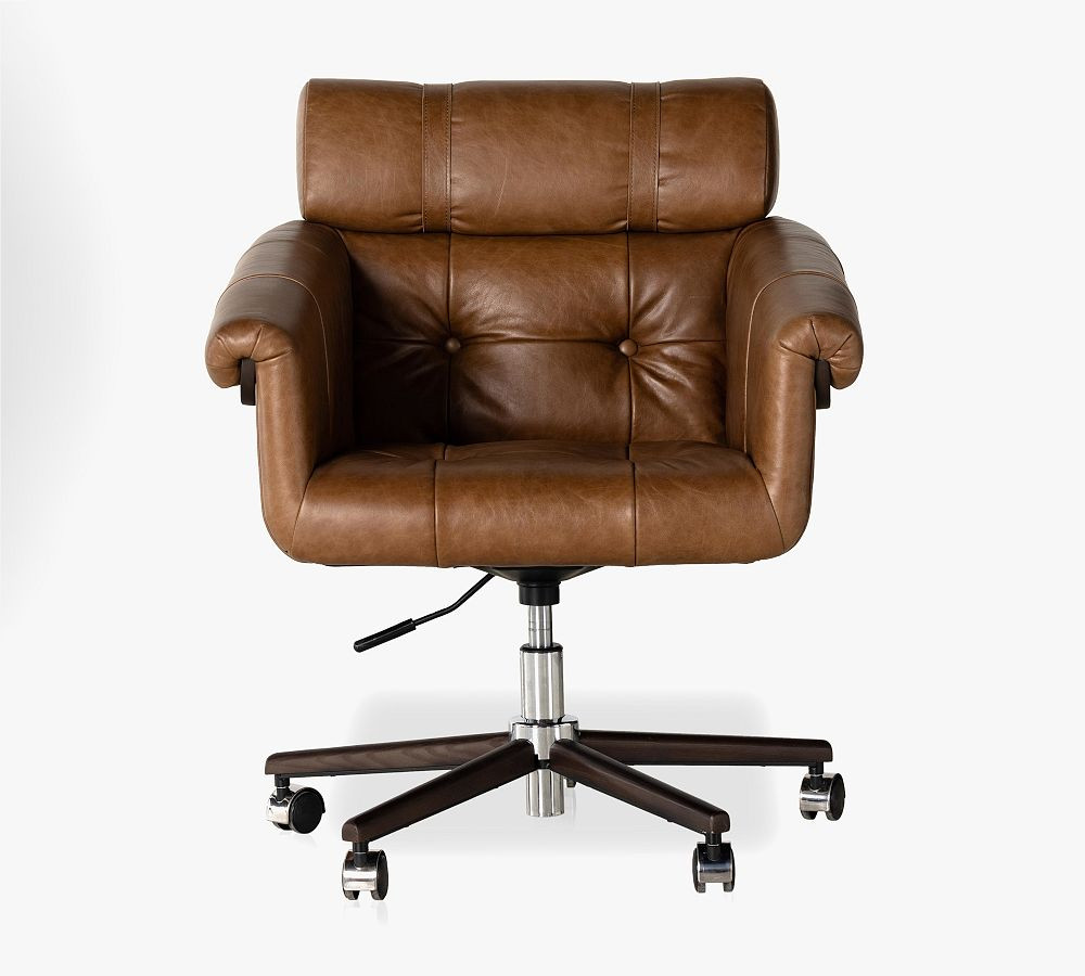 Illiana Leather Swivel Desk Chair | Pottery Barn (US)