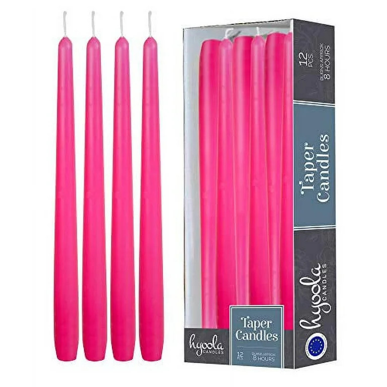 Hyoola Unscented Fuchsia Taper Candles, Dripless Paraffin Dinner Candles, 10 Inch, 12 Pack - Walm... | Walmart (US)