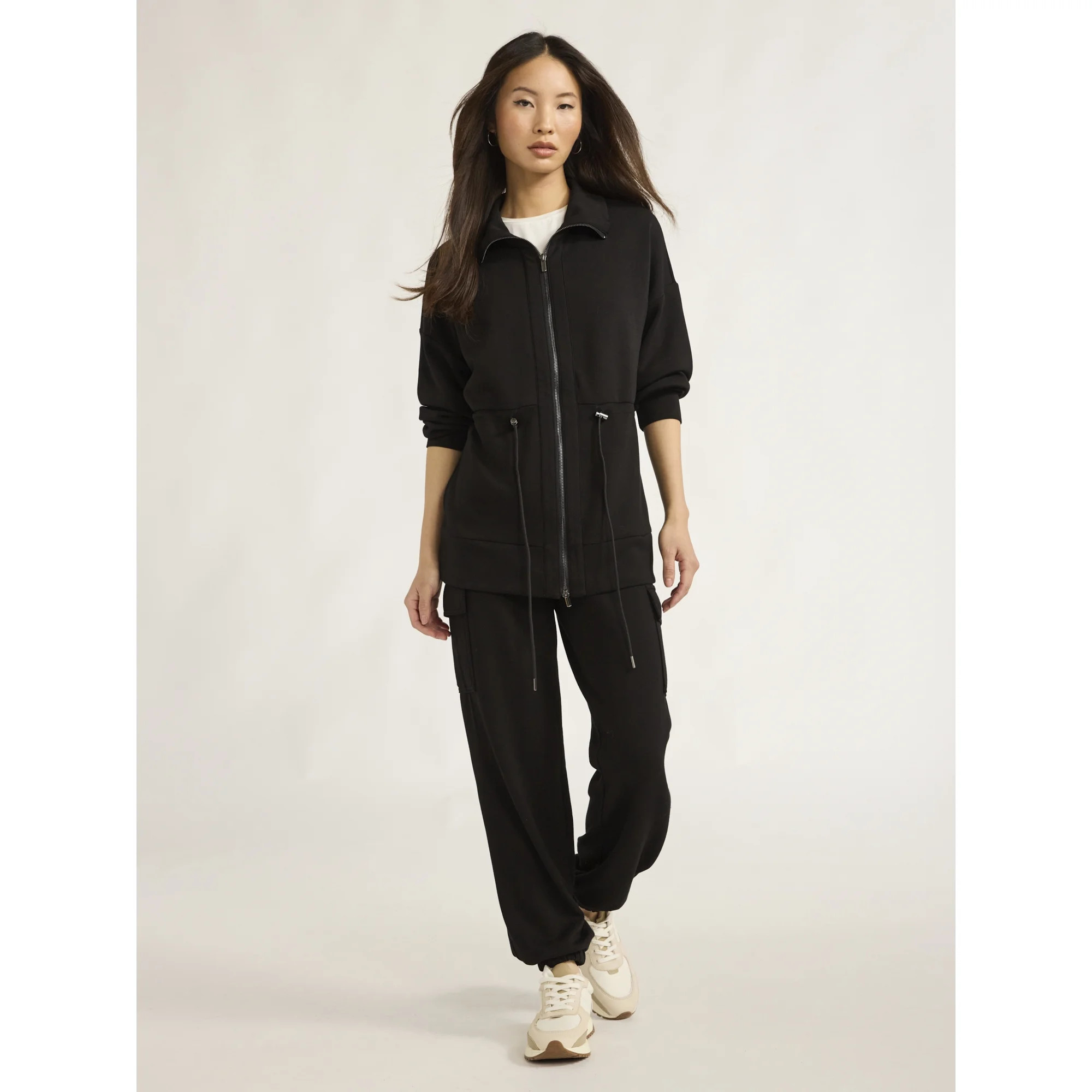 Scoop Women’s and Women's Plus Ultimate ScubaKnit Longline Drawstring Zip Jacket, Sizes XS-4X -... | Walmart (US)