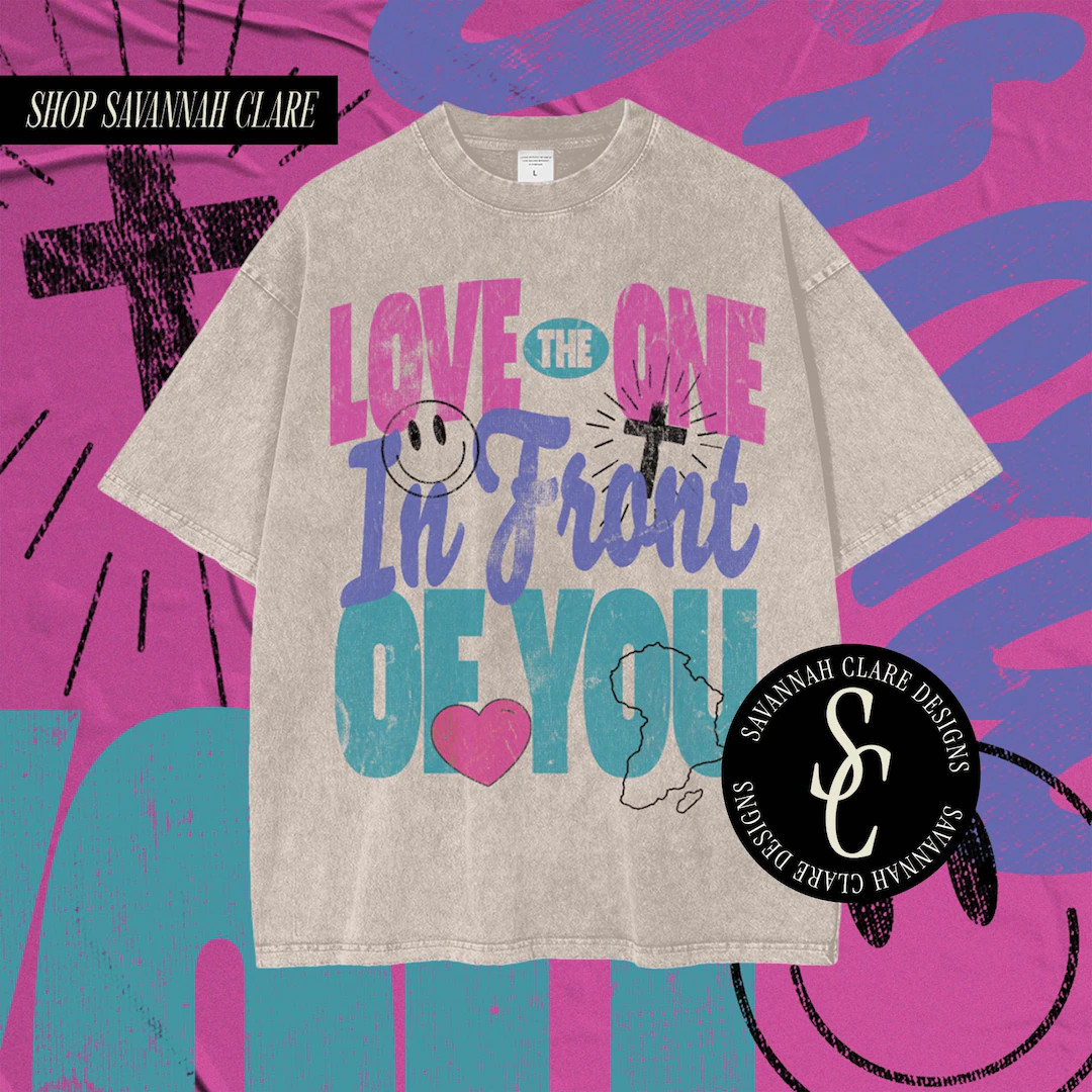 CHRISTIAN GRAPHIC TEE Positive Tshirts Love One Another Shirts for Christian Merch Colorful Graph... | Etsy (US)