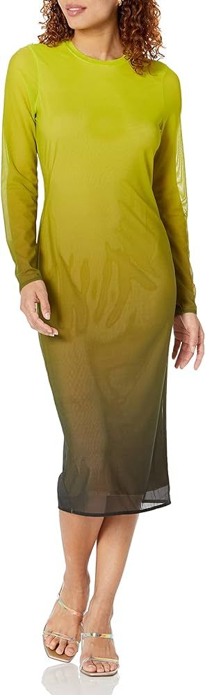 The Drop Women's Gene Mesh Long-Sleeve Midi Dress with Open-Back | Amazon (US)