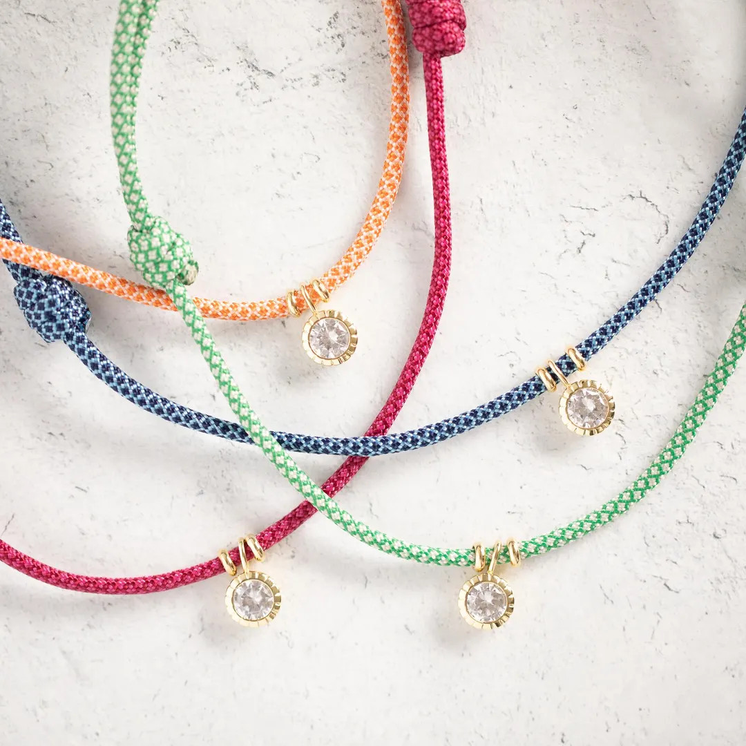 Everyday Cord Necklace - Adjustable Paracord Necklace With Gold Plated CZ Charm - Etsy | Etsy (US)