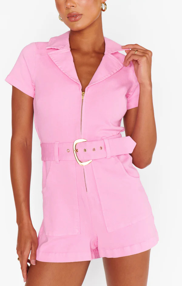 Outlaw Romper ~ Bubblegum Pink Denim | Show Me Your Mumu