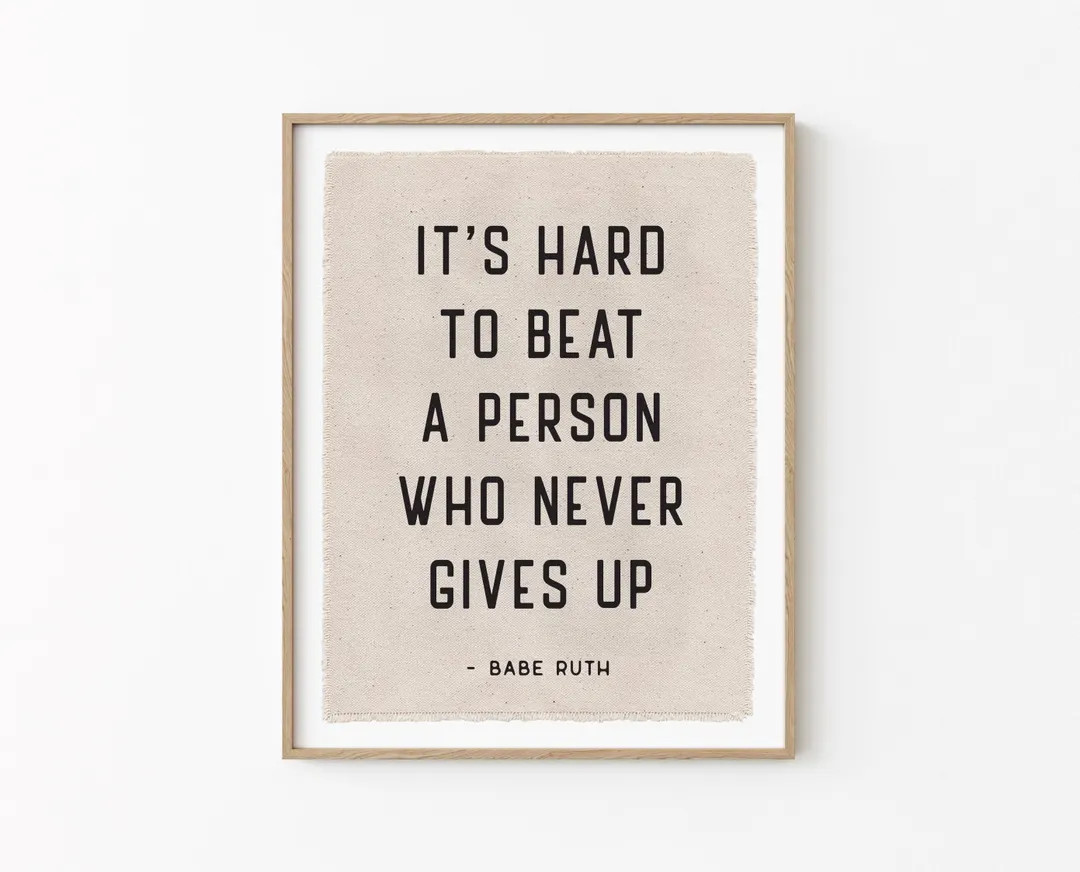 Babe Ruth Quote Flag, Nursery Wall Decor, Wall Art Pennant Banner, Kids Room Decor, Boys Baseball... | Etsy (US)