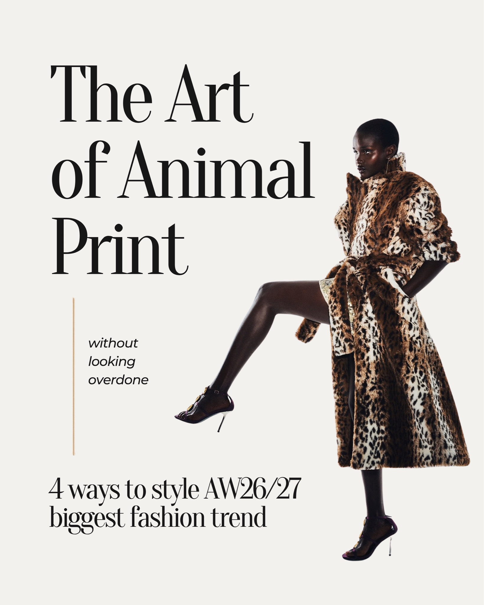 How to Style Animal Print Like a Fashion Insider 🐆

Animal print is one of the biggest trends this season, but the key to making it look expensive and effortless is all in the restraint!✨ Whether it’s a tailored coat, a statement bag, or sleek boots, prints act as the new neutral when paired with clean basics🖤

👉🏼 Swipe through to see my 4 foolproof formulas to style leopard, zebra, and cow print

#LTKstyletip #LTKunder100 #LTKfashion #animalprint #fashiontrend #LTKfall

#LTKdatenight #LTKautumn #LTKFashionMonth