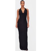 Black Soft Touch Cowl Neck Twist Back Detail Maxi Dress | PrettyLittleThing US
