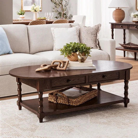 My Texas House Oval Coffee Table, Warm Brown | Walmart (US)