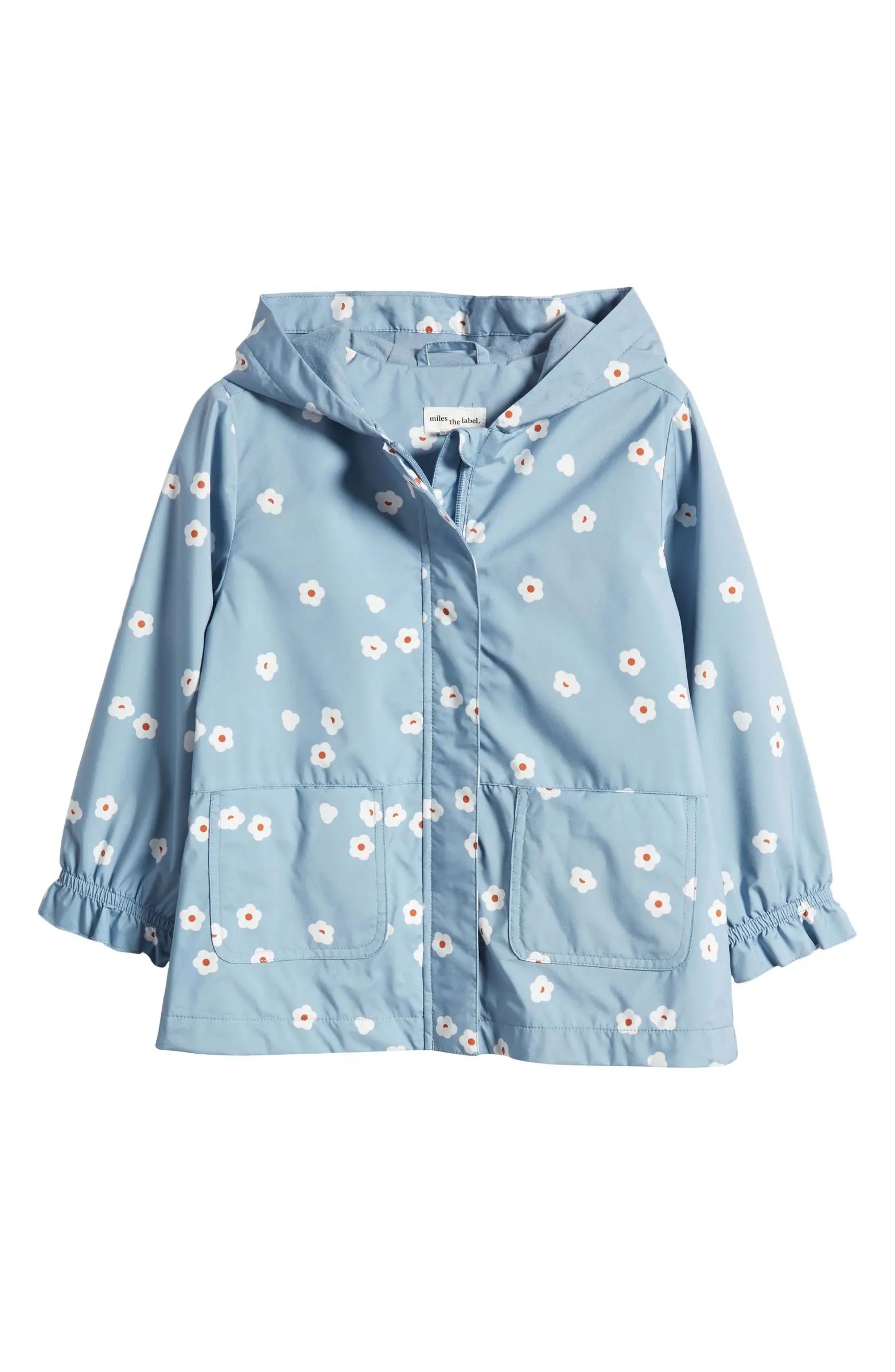 Kids' Floral Print Recycled Polyester Hooded Windbreaker | Nordstrom