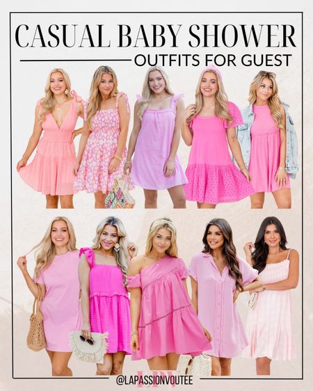 Tickled pink! Dress to impress at the casual baby shower with charming pink ensembles for guests. Whether it's soft blush tones or vibrant magentas, radiate warmth and joy with your outfit choice. Let your style reflect the happiness of the occasion and make memories that are as sweet as candyfloss.

#LTKstyletip #LTKparties #LTKbump