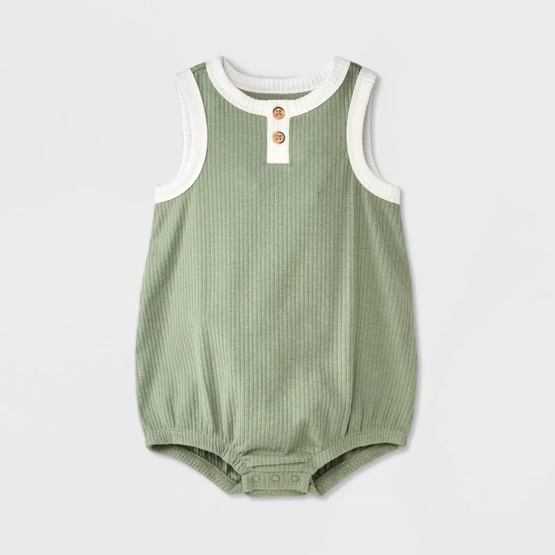 Baby Solid Henley Romper - Cat & Jack™ | Target