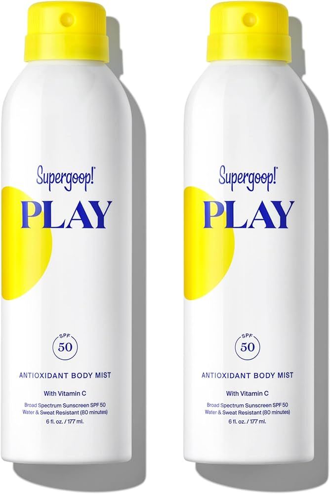 Supergoop! PLAY SPF 50 Antioxidant Body Mist w/Vitamin C, 6 fl oz - 2 Pack - Broad Spectrum Sunsc... | Amazon (US)