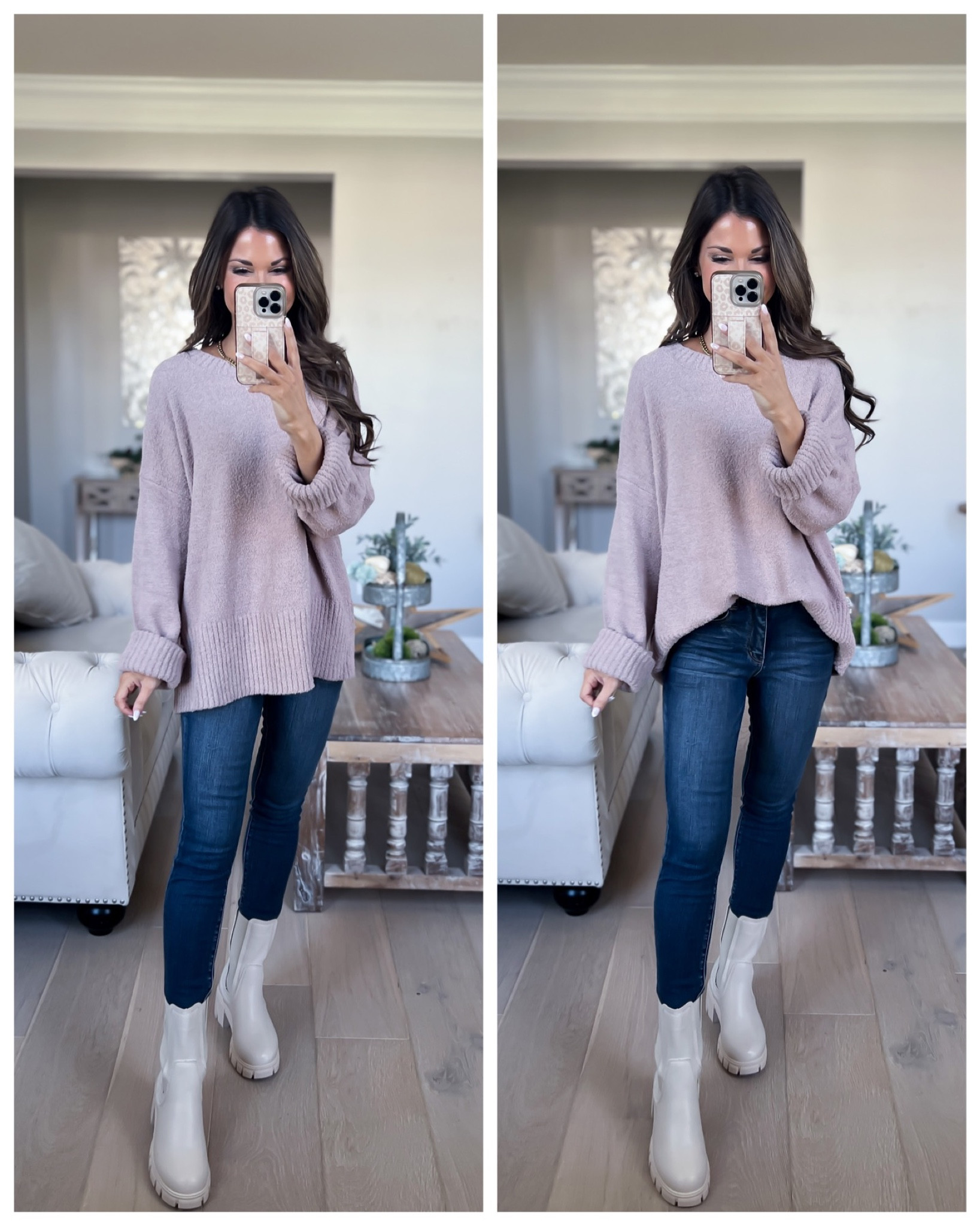 Barefoot Dreams lookalike sweater//size small//jeans//stretch and comfy//size down if between//24 petite//5’1//Chelsea boots//tts//

#LTKshoecrush #LTKsalealert #LTKunder50