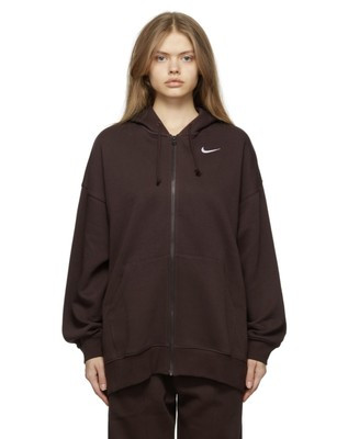 Nike Women's Sportswear Essentials Fleece Full-Zip Hoodie, Oversized Size Medium | eBay AU