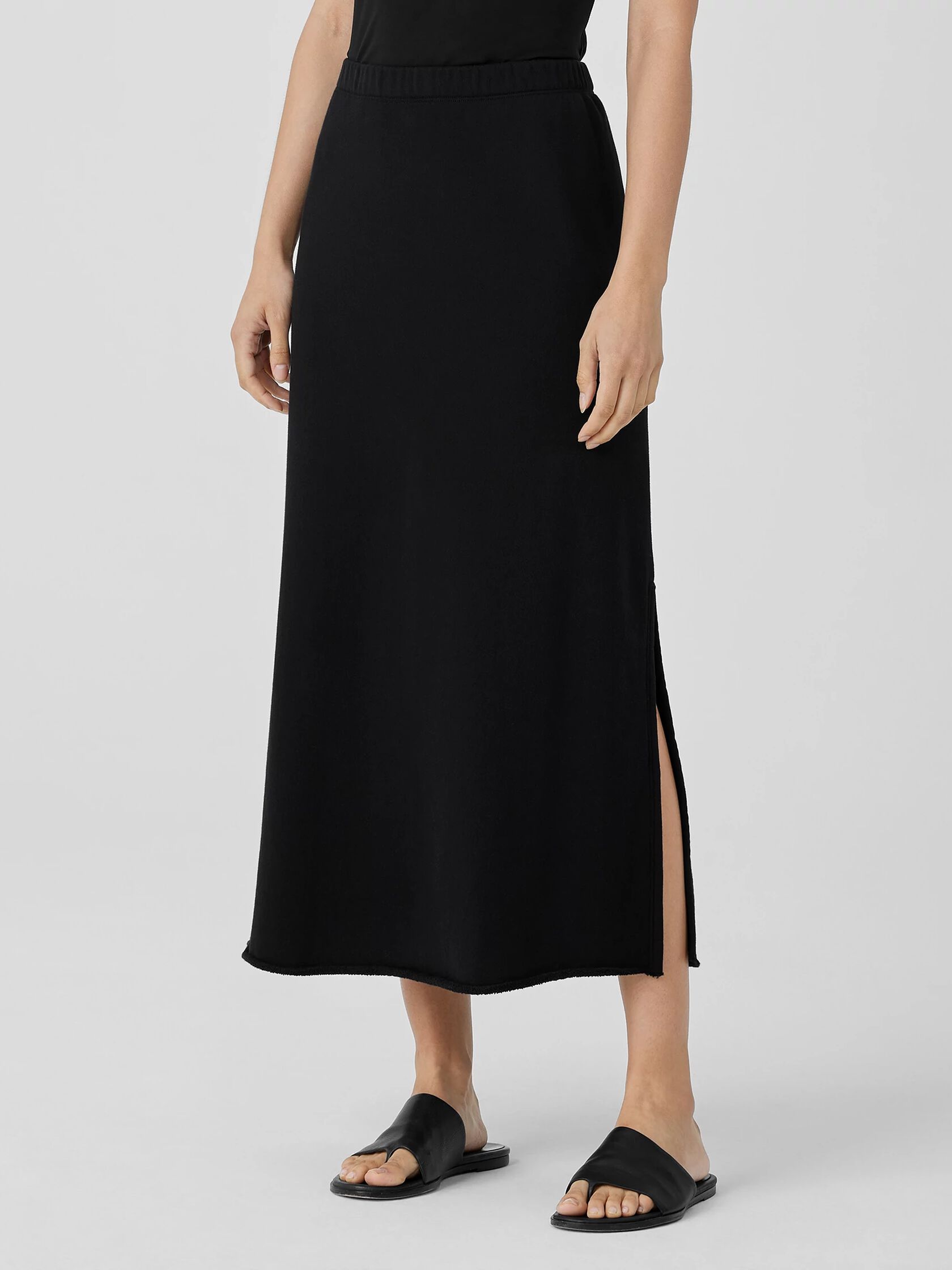 Organic Cotton French Terry A-Line Skirt | Eileen Fisher