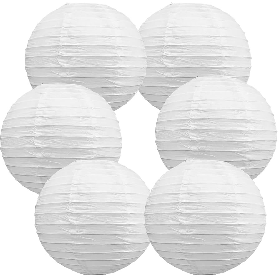 BEISHIDA 6-Inch White Paper Lanterns Decorative Chinese/Japanese Hanging Round Paper Lanterns Lam... | Amazon (US)