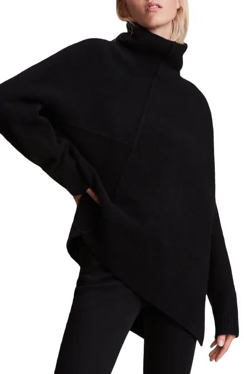 AllSaints Lock Mock Neck Sweater in Black at Nordstrom, Size Small | Nordstrom