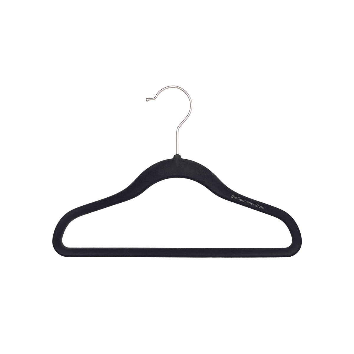 Kid's  Non-Slip Velvet Hanger Black Pkg/40 | The Container Store