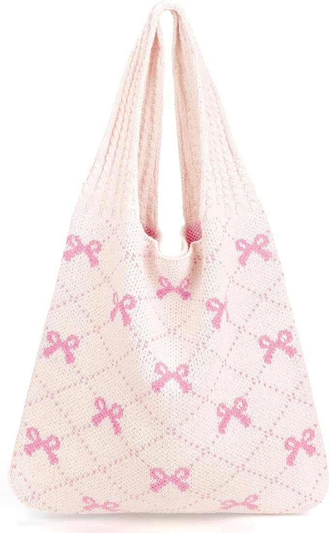 KPX Crochet Tote Bag, Beach Mesh Knitted Bag Large Aesthetic Shoulder Bag Handbags Hollow Hobo Ba... | Amazon (US)