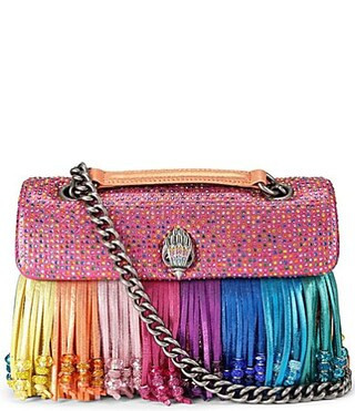 Kurt Geiger London Medium Kensington Rainbow Fringe Shoulder Bag - Pink Multi | Dillard's