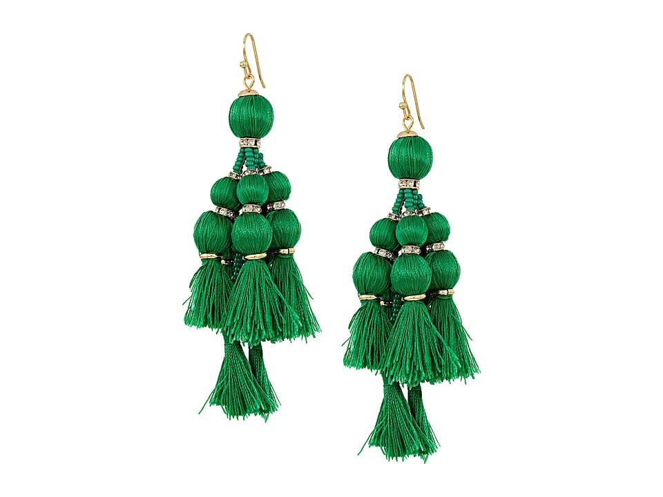 Kate Spade New York - Pretty Poms Tassel Statement Earrings (Green) Earring | Zappos