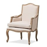 Baxton Studio Nivernais Wood Traditional French Accent Chair, Large, Brown | Amazon (US)