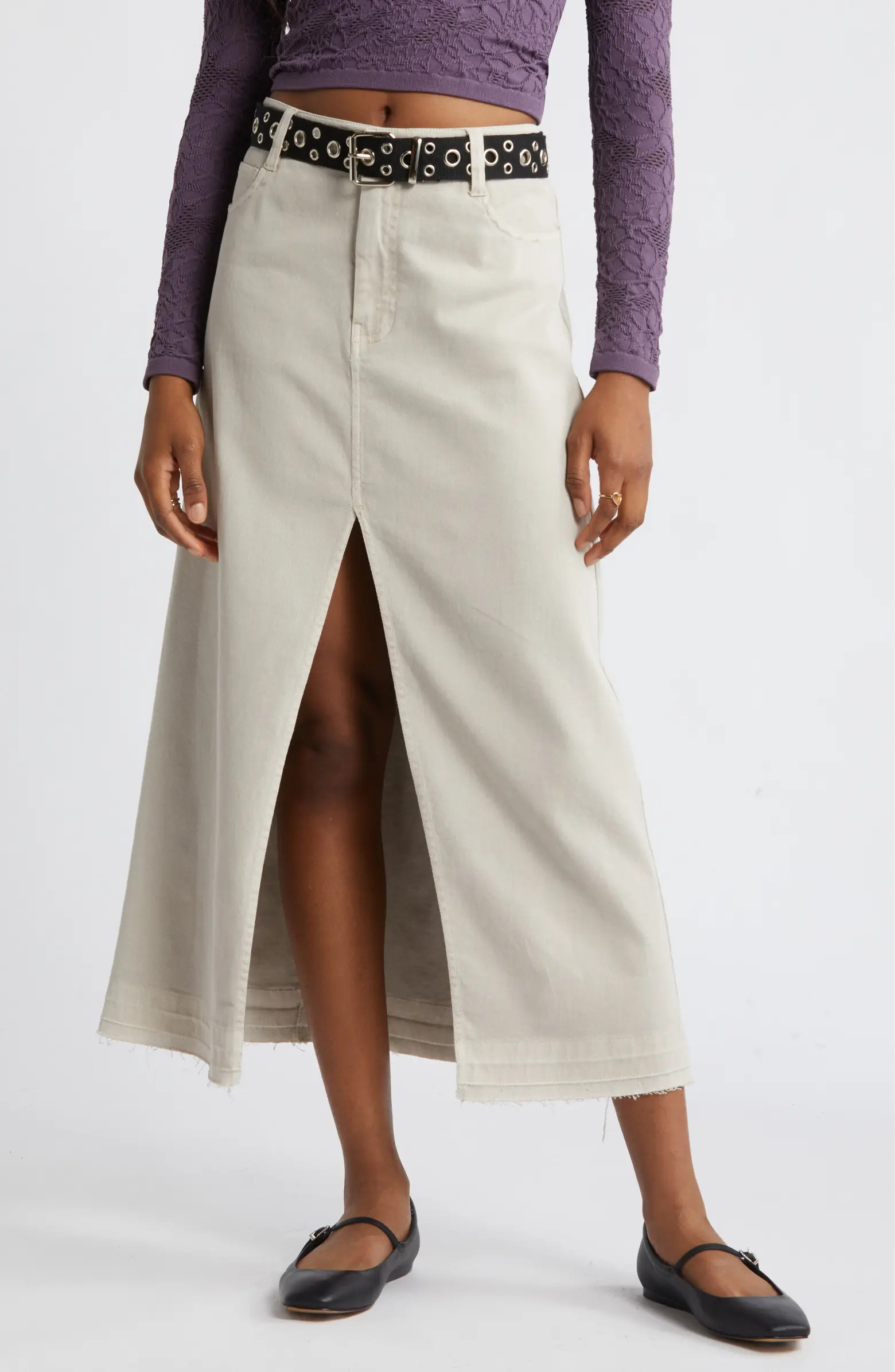 BP. Raw Hem Stretch Twill A-Line Skirt | Nordstrom | Nordstrom