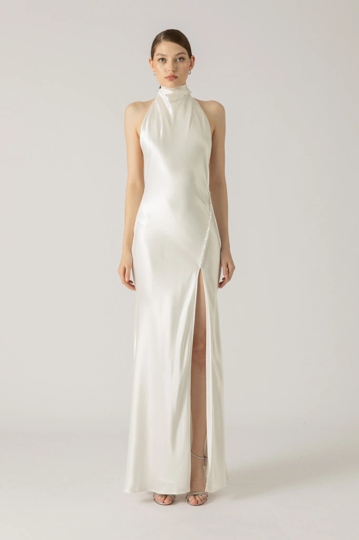 Penelope Backless Satin Gown | Sau Lee