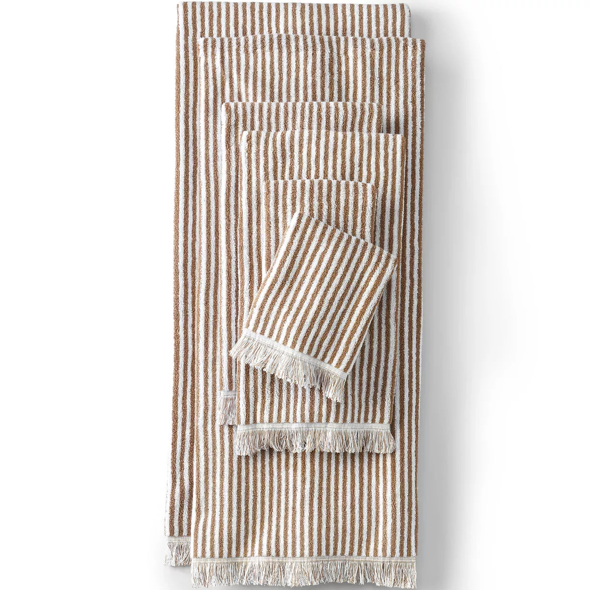 Lands' End Cotton Yarn-dyed Stripe Bath Towel Set | Target