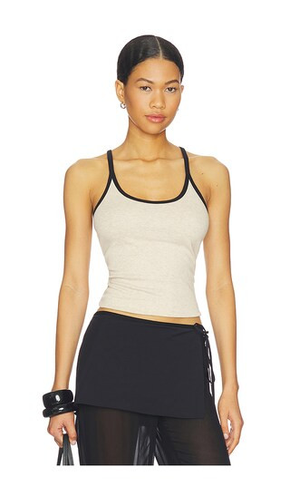 Classic Ringer Scoop Tank in Wheat & Black | Revolve Clothing (Global)