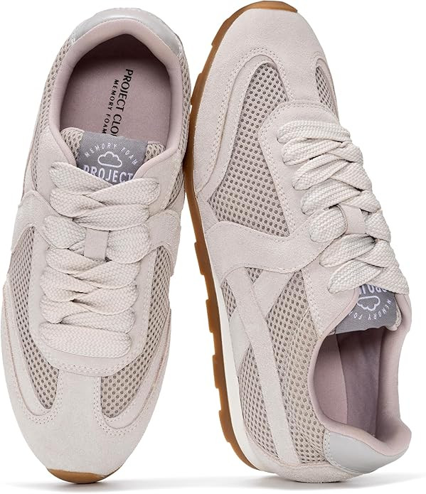 Project Cloud Leather Barefoot Shoes Women – Memory Foam Lace-Up Womens Sneakers – Lightweigh... | Amazon (US)