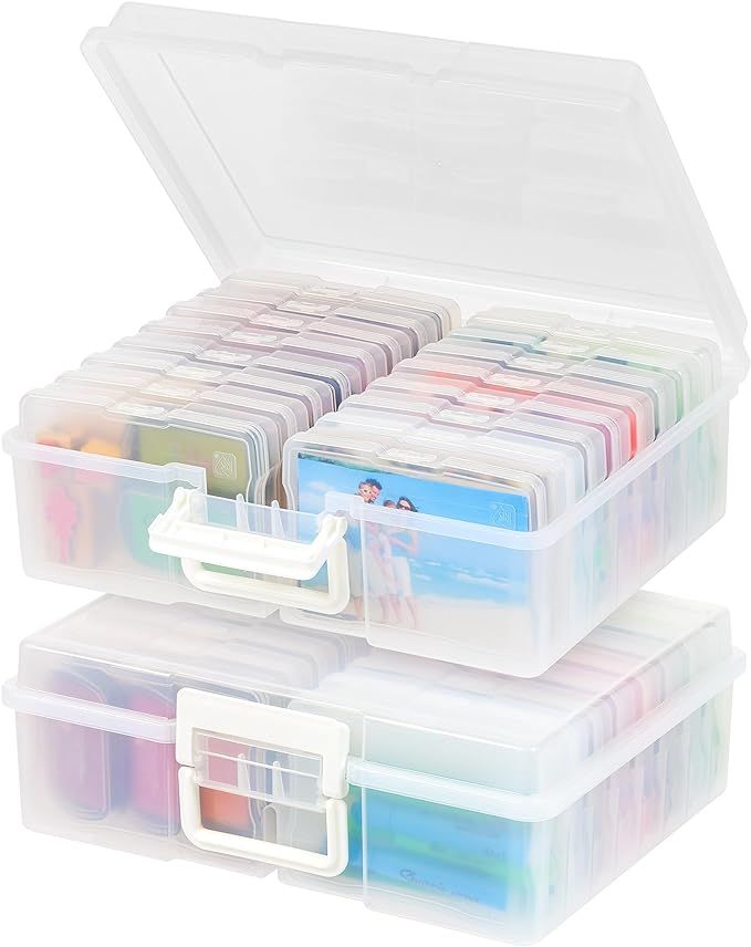 IRIS USA 4" x 6" Photo Storage Craft Keeper, 2 Pack, Main Container with 16 Organization Cases fo... | Amazon (US)