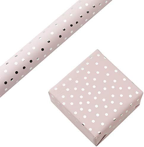 RUSPEPA Wrapping Paper Roll - Silver Foil Small Irregular Dots Baby Pink Background Design for We... | Amazon (US)