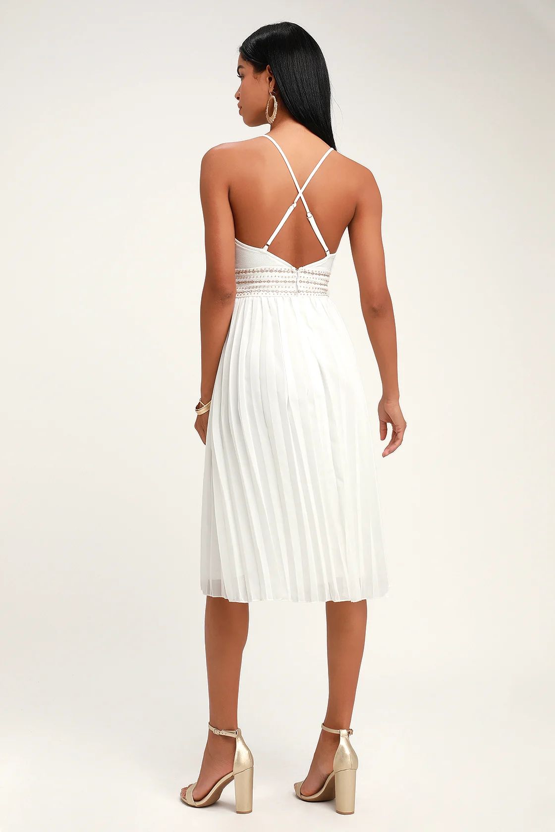 Dare to Love White Embroidered Midi Dress | Lulus (US)