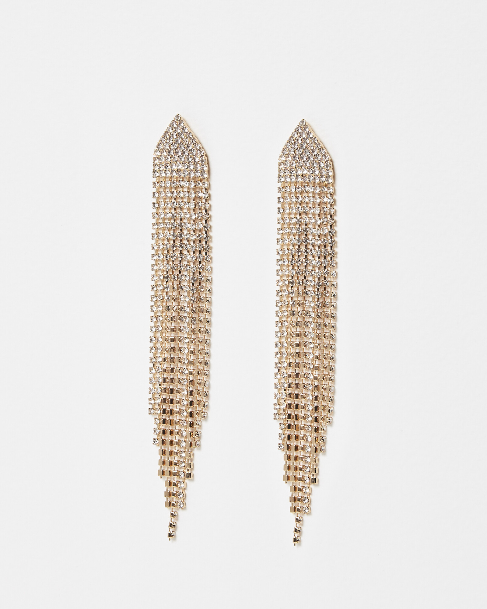 Crystal Waterfall Tassel Drop Earrings | Oliver Bonas (Global)