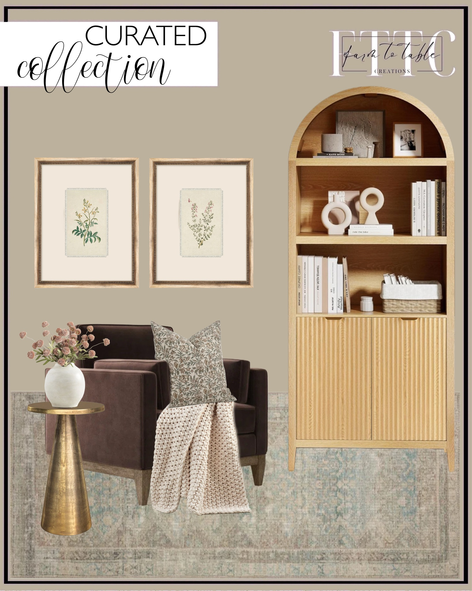 Curated Collection. Follow @farmtotablecreations on Instagram for more inspiration.

Angela Rose x Loloi Aubrey Jade / Natural Area Rug. Pera Upholstered Armchair. Petite floral framed art. McGee & Co. Arched cabinet with fluted doors. Bayside Seed Stitch Throw. Designer Brown Green Floral Linen Pillow Cover. Toriane End Table. Quin Ceramic Vase. Faux pompon stems. 

Living Room | Dining Room | Dining Room Artwork | Bathroom Finds | Bedroom Finds | Bedroom Furniture | nightstands | Home Decor| Fireplace Decor | Spring Refresh |  Bedroom Finds | Neutral Stems | Spring Stems | Bookshelf Decor | Bedroom Space | Cozy  Corner | Bathroom | Curated Entryway | Spring  Decor | End of Year Clearance | Trending Decor | Viral Decor  | Coffee Table Decor | Neutral Decor | Fall Stem Sale | Target Finds | Skinny Bench | Bedroom | Living Room | Breakfast Nook | Amazon Home | Target Sale | Loloi Rugs | Magnolia Home | console table | console table styling | faux stems | entryway space | front porch decor | neutral decor | entryway decor | cozy home | affordable decor |  home decor | home inspiration | console styling | entryway rug | cozy moody home | moody home decor | neutral home | bathroom decor | living room | spring decor | Hearth & Hand | Studio McGee | 2025 Home Trends | trending home | Crate&Barrel 




#LTKFindsUnder50 #LTKSaleAlert #LTKHome