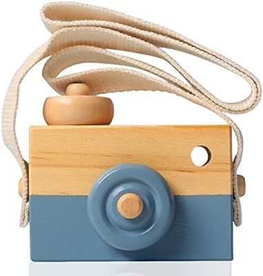 YiGooood Wooden Mini Camera Kids Toy Natural Cute Wood Camera Sharpe Toy Neck Strap Baby Toddlers... | Amazon (US)