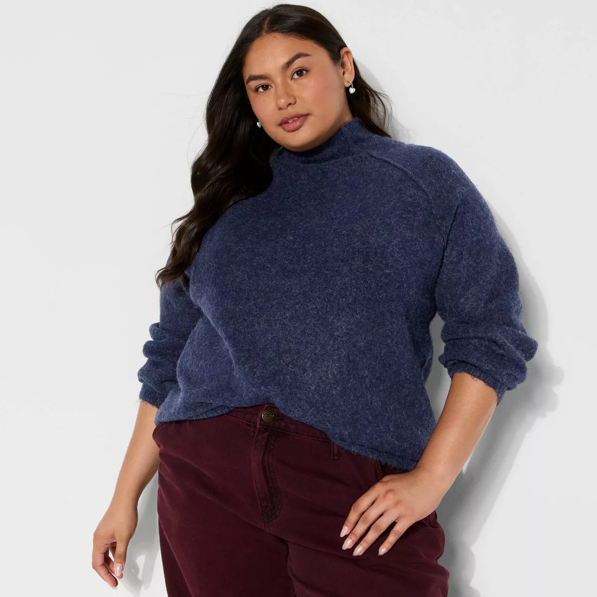 Women's Turtleneck Boucle Tunic Pullover Sweater - Wild Fable™ | Target